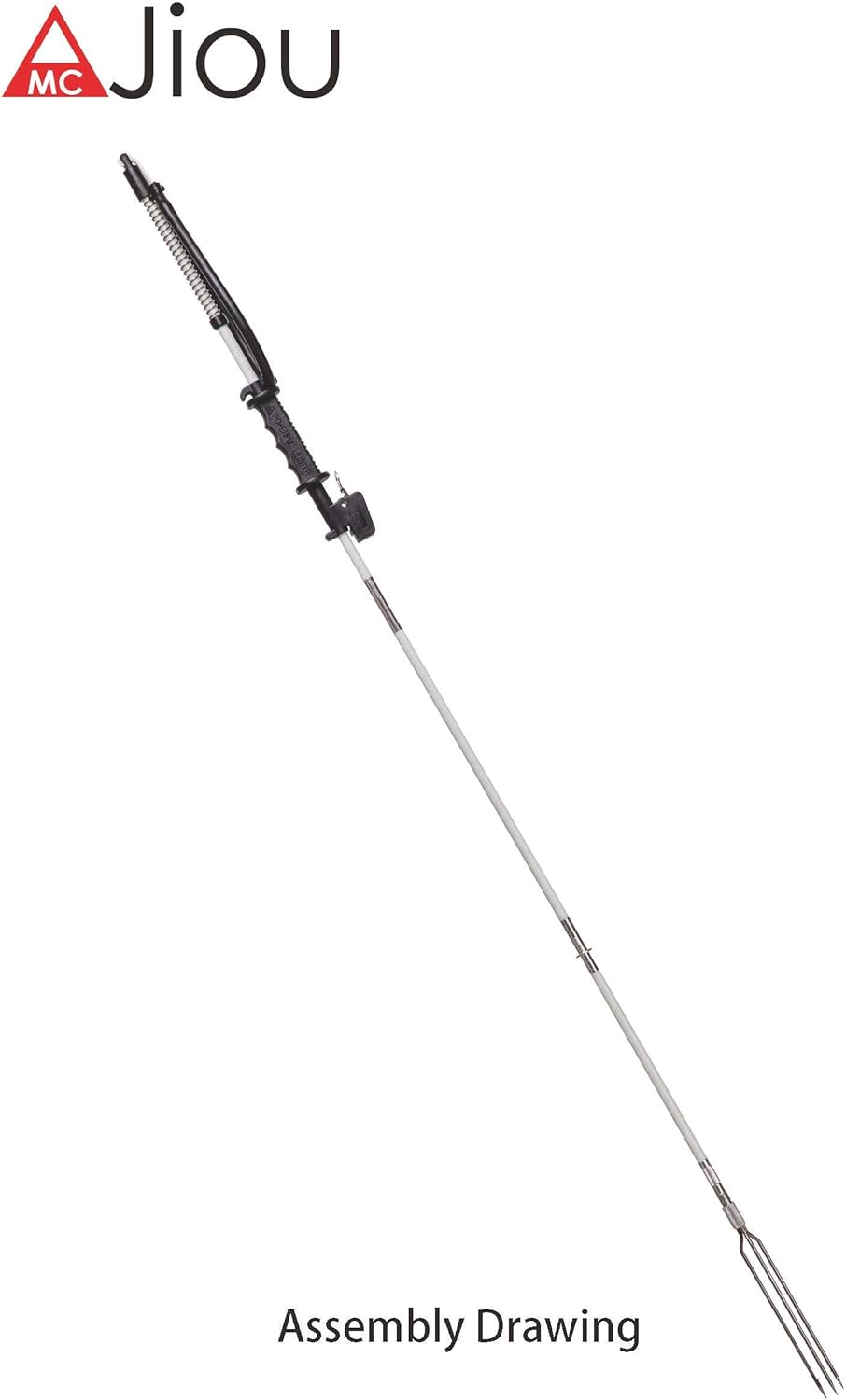 A MC JIOU Glass Fiber 5.5' Travel Spearfishing Three-Piece Pole Spear Gun Trigger 3 Prong Harpoon and Bag